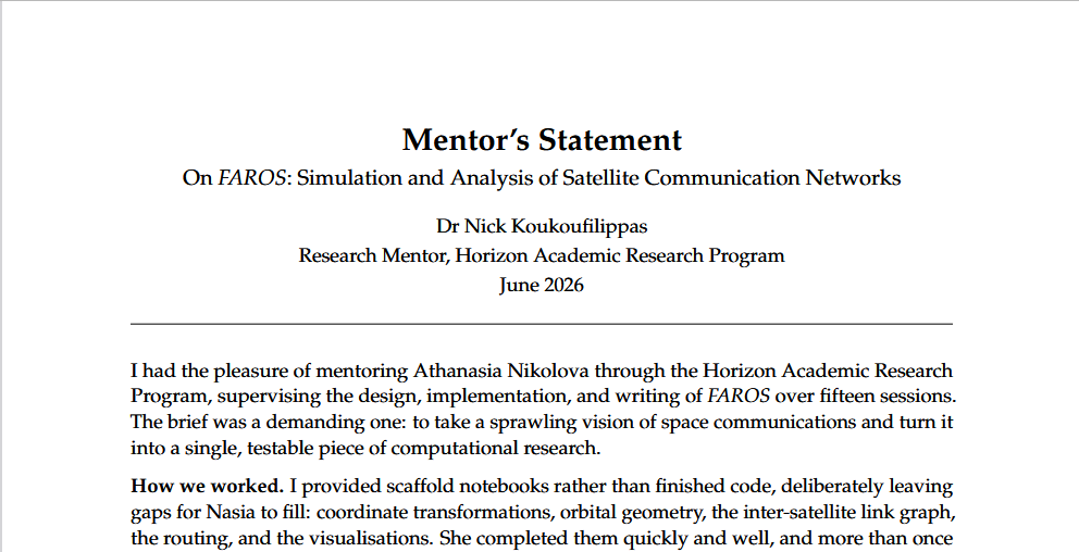Mentor's statement